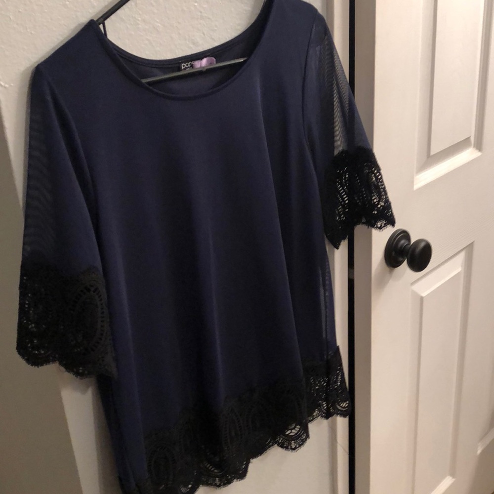 Stitch Fix navy and black lace top